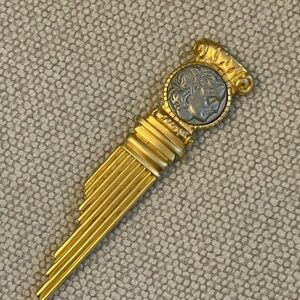 Vintage Alexander the Great architectural brooch pin gold coin